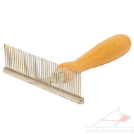 Dog Grooming Comb, Metal Brush with Wooden Handle