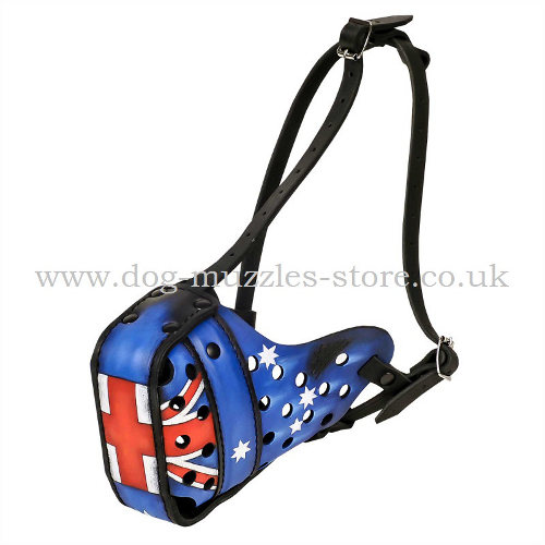 Max. Protection Dog Muzzle Painted with Australian Flag