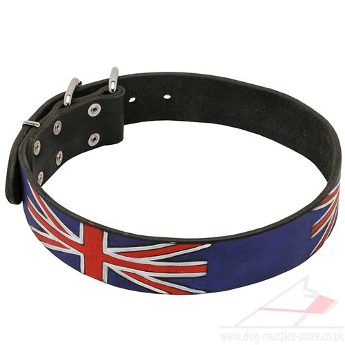NEW 2014 Union Jack Painted Dog Collar for Dog Style and Comfort