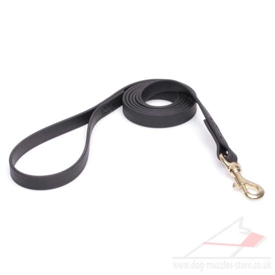 Soft & Strong Biothane Dog Leash with Handle in Black