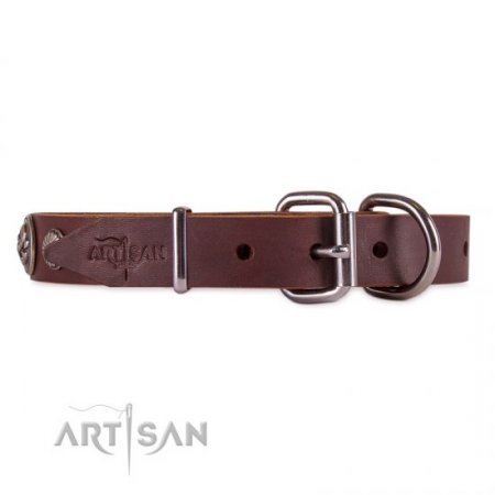 Designer Studded Dog Collar With Round Ornaments FDT Artisan