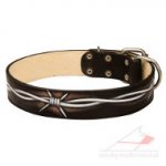 Designer Dog Collar with Hand-Painting "Barbed Wire"