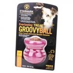 Ridged Medium Dog Toy for Treats Dispensing, Pink Groovy Ball
