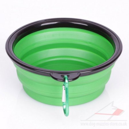 "Green Abyss" Foldable Travel Dog Food Drinking Bowl