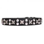 Perfect Bling Leather Dog Collar "Planets and Stars"