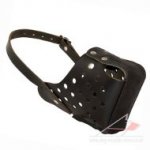 Strong Dog Leather Muzzle for Agitation K9 Police