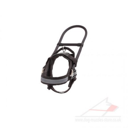 Black Nylon Guide Dog Harness with Handle for Assistance Dogs