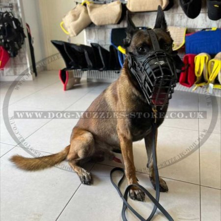 Police K9 Dog Muzzle for Service Dogs Leather Padded