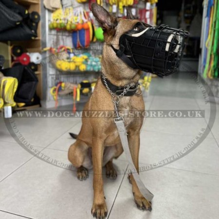 Police K9 Dog Muzzle for Service Dogs Leather Padded