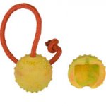 Hollow Rubber Dog Ball on Rope | Interactive Dog Toy Ball