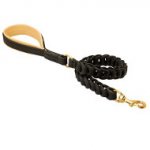 Dog Leash New Leather Chain Design with Nappa Padded Handle