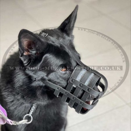 Soft and Strong German Shepherd Muzzle Leather Basket