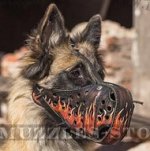 Belgian Shepherd Police Dog Muzzle, Leather