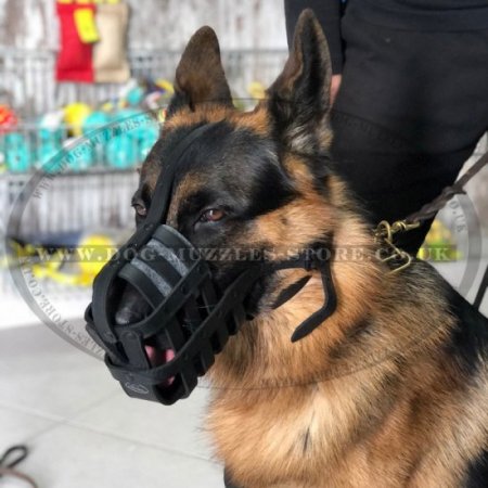 Soft and Strong German Shepherd Muzzle Leather Basket
