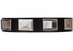 Reliable Thick Black Leather Dog Collar with Plates FDT Artisan