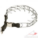 Prong Dog Collar with Leather Band for Dog Training, 4 mm Wire