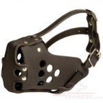 Strong Leather Dog Muzzle for K9 Dogs Attack Training