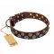 Best Designer Leather Dog Collar FDT Artisan 'Strong Shields'