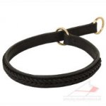 Braided Leather Choke Collar for Dogs