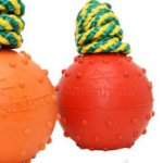 Solid Rubber Ball on Rope Non Sinking for Water Games 2.4"(6 cm