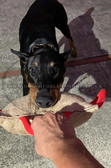 Dog Bite Pad Jute with 3 Handles | Dog Training Bite Pillow