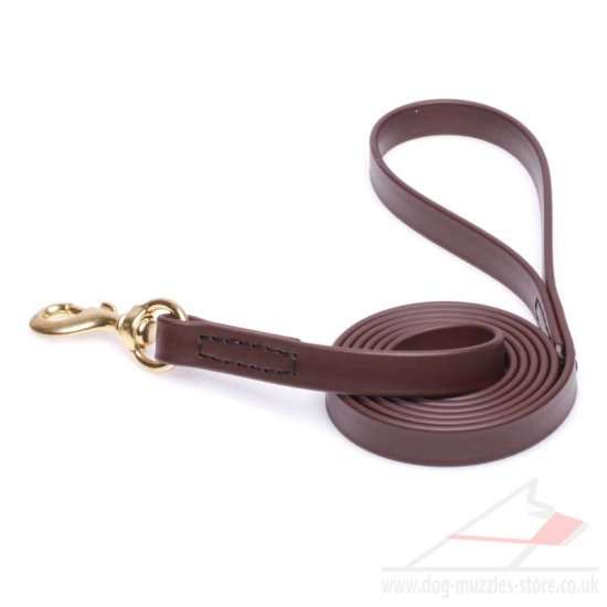 Brown Dog Lead with Handle Strong Biothane