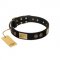 NEW! Black Leather Collar For A Dog "Chicci-Glam" FDT Artisan