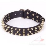 "Spiked Holiday Collar" Soft Leather Spiked Collar 4 mm Width