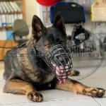 German Shepherd Black Muzzle for Dogs Rubber Covered Wire Basket