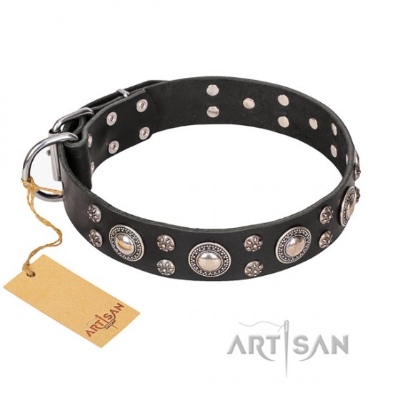 Handmade Dog Collar FDT Artisan with Studs 'Vintage Necklace'