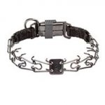 Herm Sprenger Black Steel Dog Collar with Strong Clip, 2.25 mm