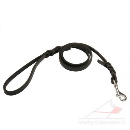 Leather Dog Leash with Stainless Steel Carabiner