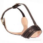 Soft Leather Dog Muzzle with Nappa Padded Loop