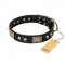 Elegant Black Dog Collar with Decorations 'Pirates Gold'