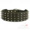 Wide Spiked Leather Dog Collar for Large Dog