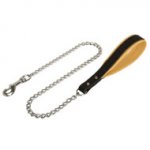 Strong and Comfortable Dog Chain Lead with Soft Leather Handle