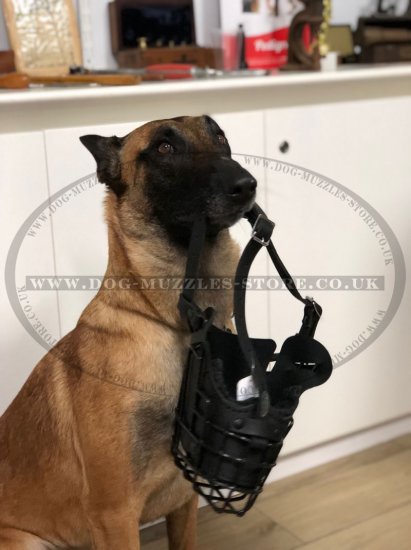 Police K9 Dog Muzzle for Service Dogs Leather Padded