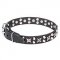 Beautiful Leather Dog Collar "Shining Stars" 1 1/5 inch (30 mm)