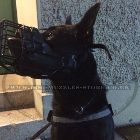 Police K9 Dog Muzzle for Service Dogs Leather Padded