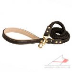 Luxury Dog Lead Braided Design with Nappa Padded Handle
