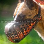 Belgian Shepherd Muzzle with Flame Painted Design