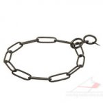 Dog Chain Collar with Long Links | Dog Choker Collar Black Steel