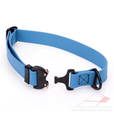 1" Medium to Large Waterproof Dog Collar with Metal Clasp