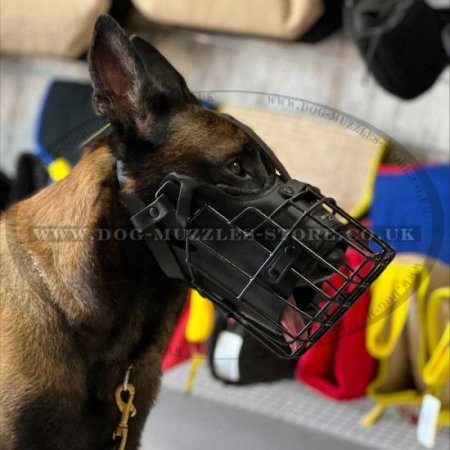 Police K9 Dog Muzzle for Service Dogs Leather Padded