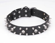 Spiked Dog Collar with Skulls from FDT Artisan