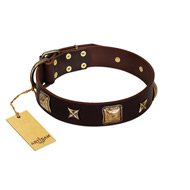 "Choco Dreams" Soft Brown Leather Dog Collar FDT Artisan