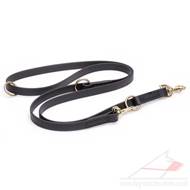Black Biothane Double Ended Dog lead for Harness and Collar