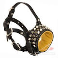 New Design Spiked Soft Leather Dog Muzzle