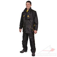 Black Nylon Dog Trainer Suit with Pockets and Adjustable Sleeves