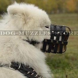 Soft Dog Muzzle for Samoyed Dog Breed, Nappa Padded Soft Dog Muzzle for Samoyed Dog Breed, Nappa Padded